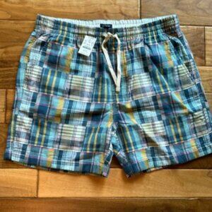 NWT J.Crew madras mixed plaid dock shorts